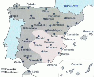 Evolución de  la guerra civil (mapas)